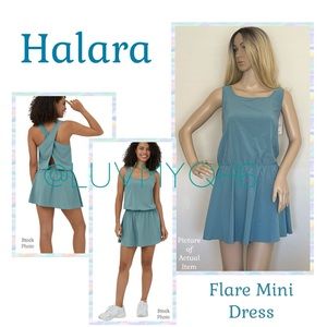 HALARA U-Neck Backless Crossover Mini Dress